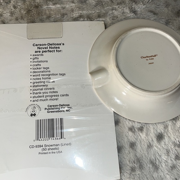 50 Sheets Snowman Writing Tablet & Drummer Boy China Ashtray Christmas - Picture 2 of 2